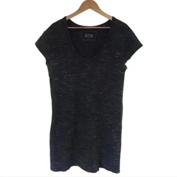 ATM Anthony Thomas Melillo Tee Shirt Dress Mini Black Heather Women's size Small - Picture 4 of 14